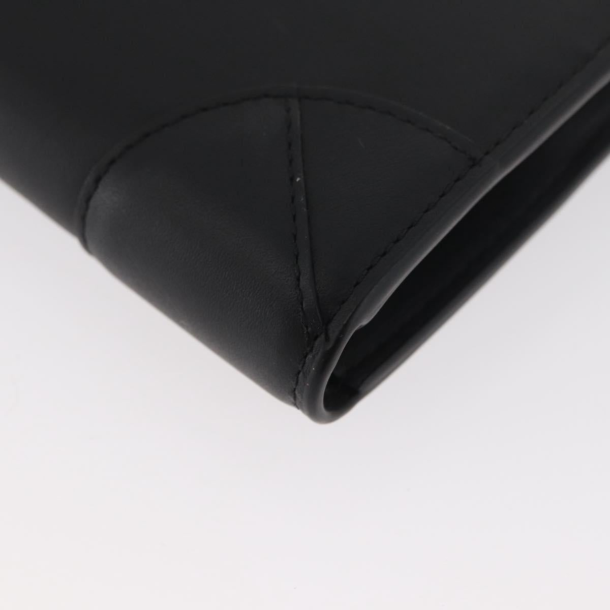 MCM Long Wallet Leather Black Silver MYLDATA04 Auth SW2293V