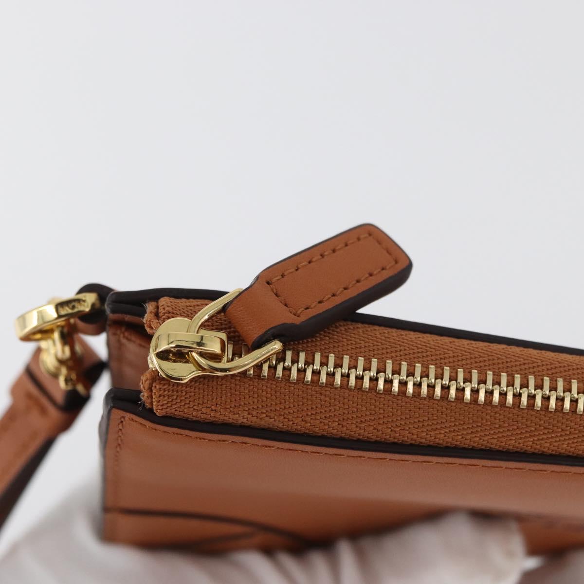 MCM Long Wallet Leather Brown Gold MYLDATA04 Auth SW2294V