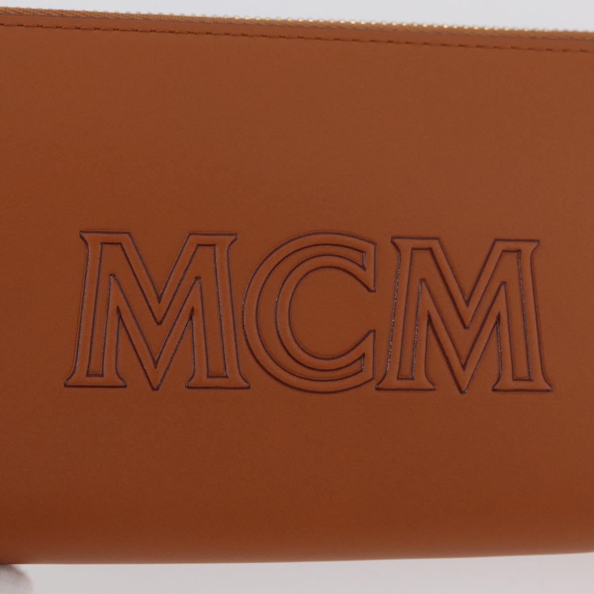 MCM Long Wallet Leather Brown Gold MYLDATA04 Auth SW2294V