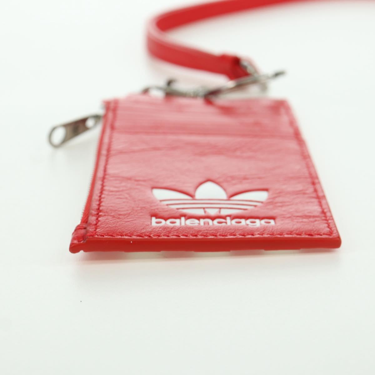 BALENCIAGA adidas Collaboration Fragment Case Leather Red 721894 Auth SW2295M