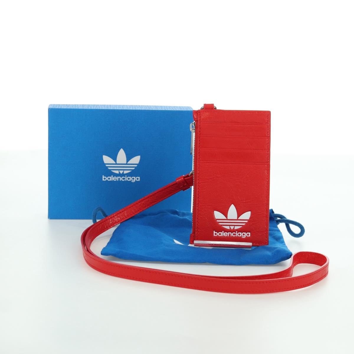 BALENCIAGA adidas Collaboration Fragment Case Leather Red 721894 Auth SW2295M