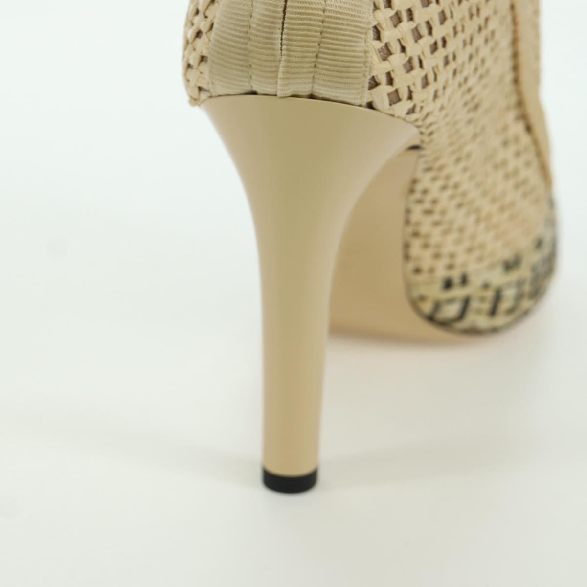 FENDI High Boots Raffia Beige 8T8083 Auth SW2296SM