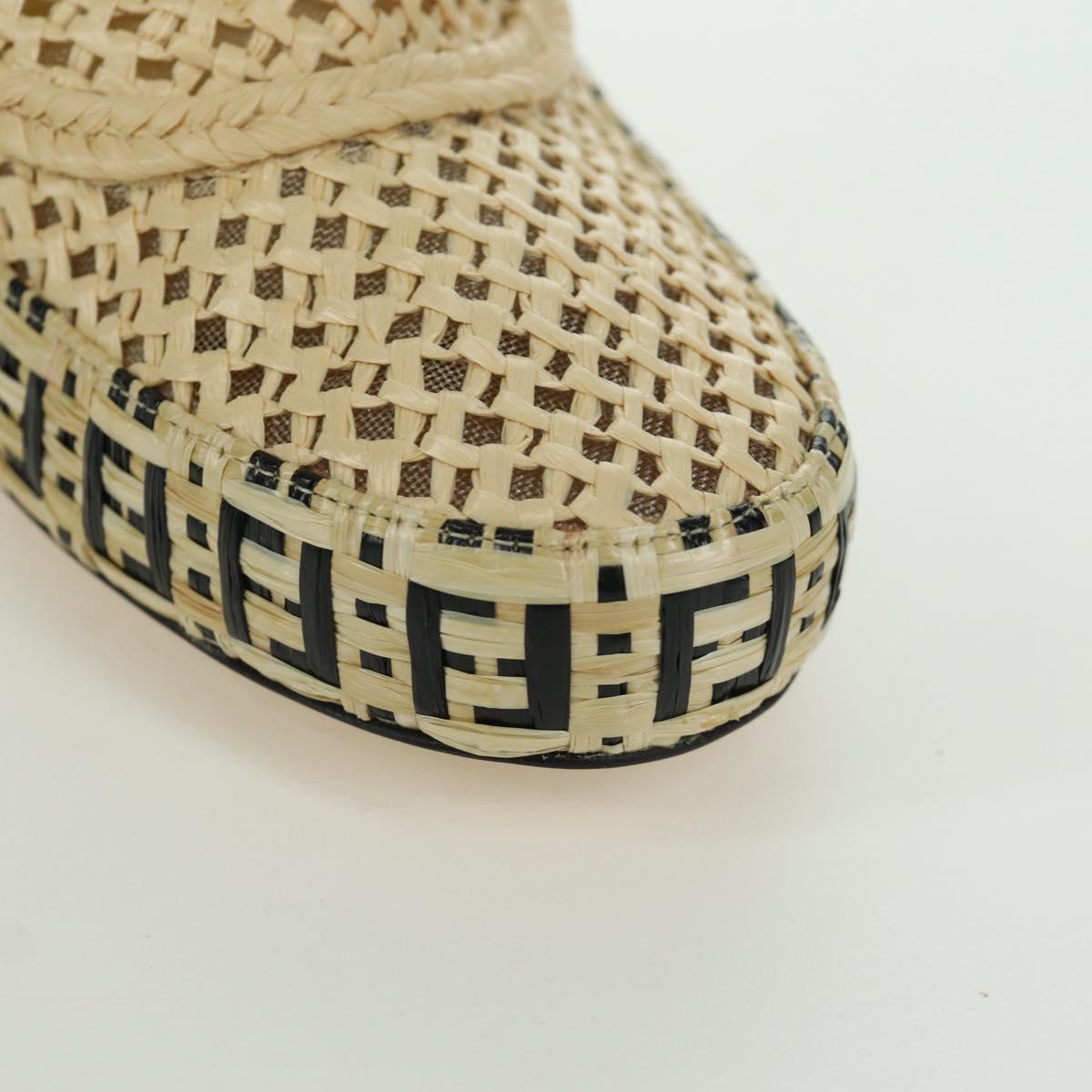 FENDI High Boots Raffia Beige 8T8083 Auth SW2296SM