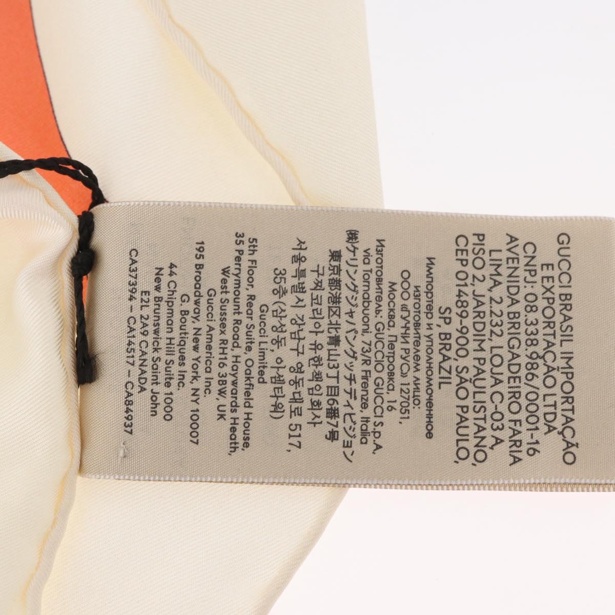 GUCCI Scarf Silk Ivory 712854 Auth SW2299M