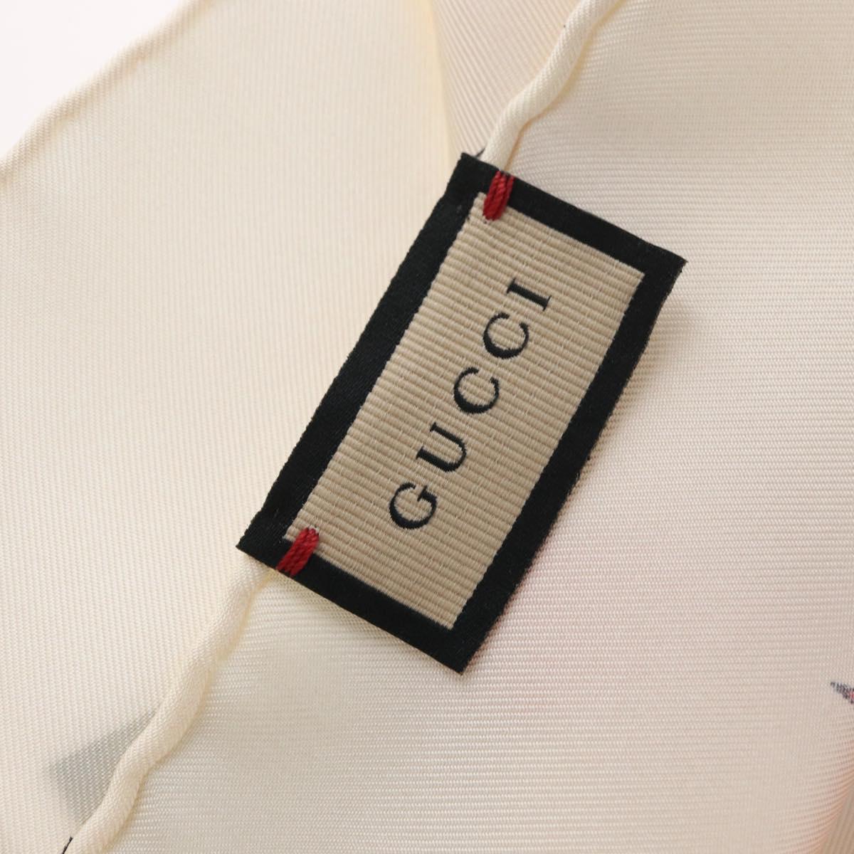 GUCCI Scarf Silk Ivory 712854 Auth SW2299M