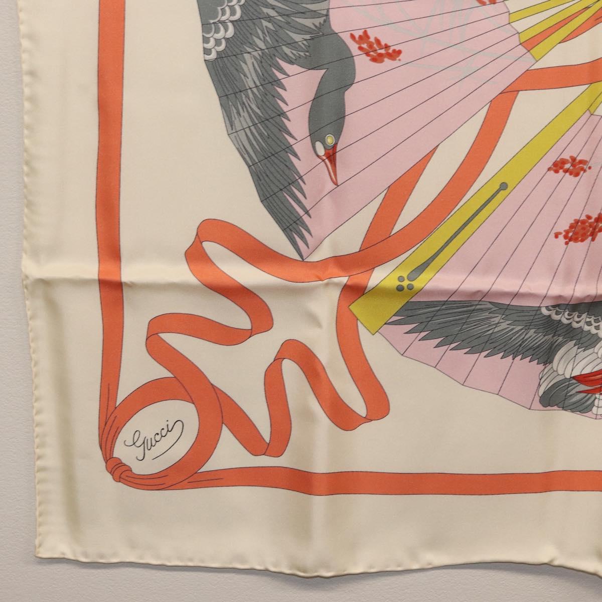 GUCCI Scarf Silk Ivory 712854 Auth SW2299M