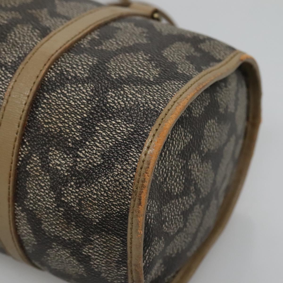 SAINT LAURENT Hand Bag Embossed Leather Gray Auth sw230