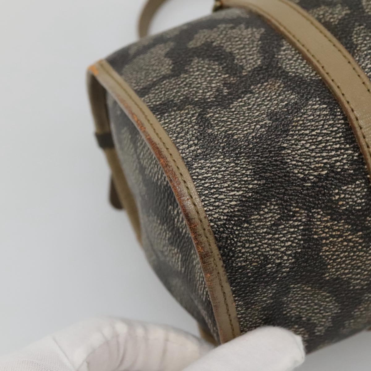 SAINT LAURENT Hand Bag Embossed Leather Gray Auth sw230