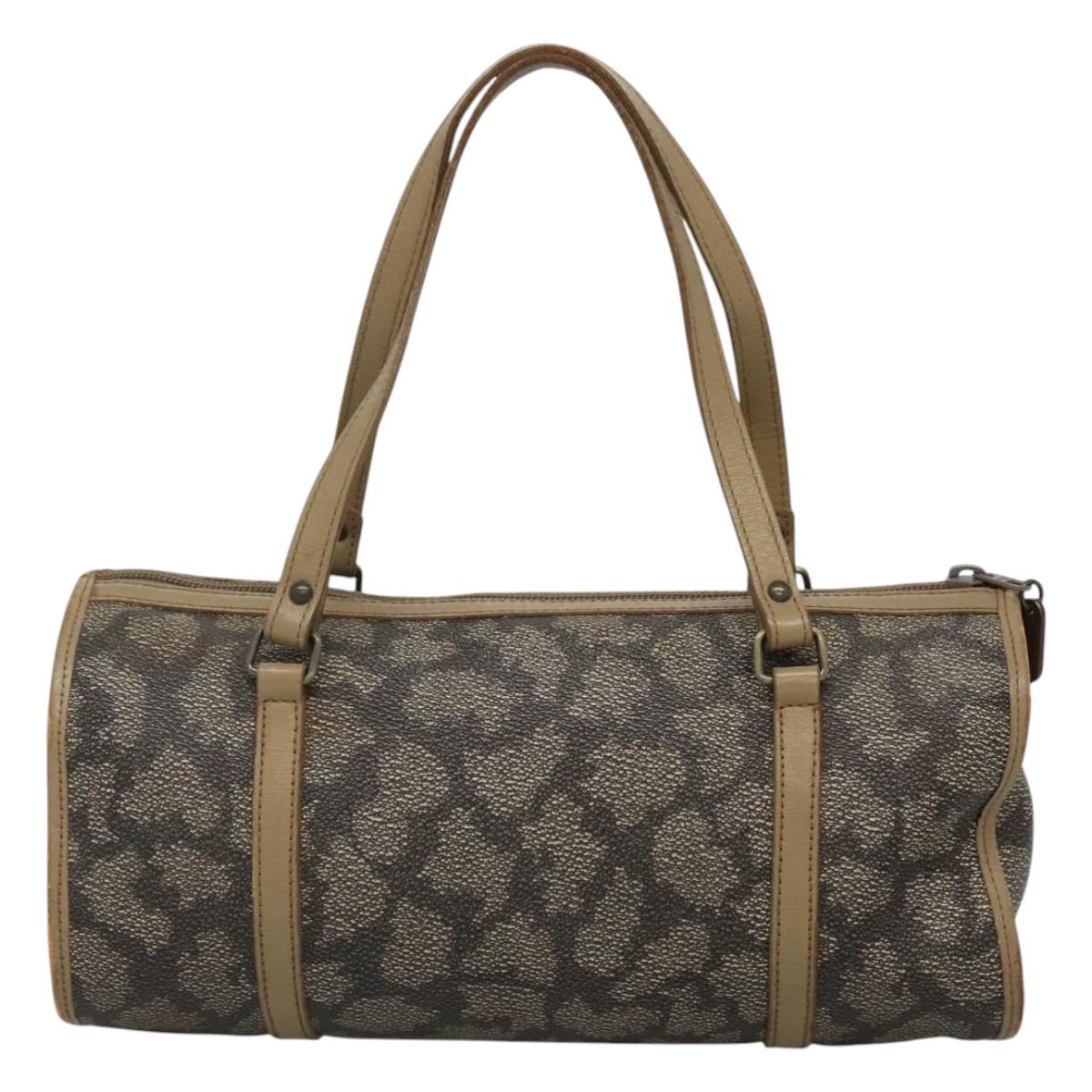 SAINT LAURENT Hand Bag Embossed Leather Gray Auth sw230