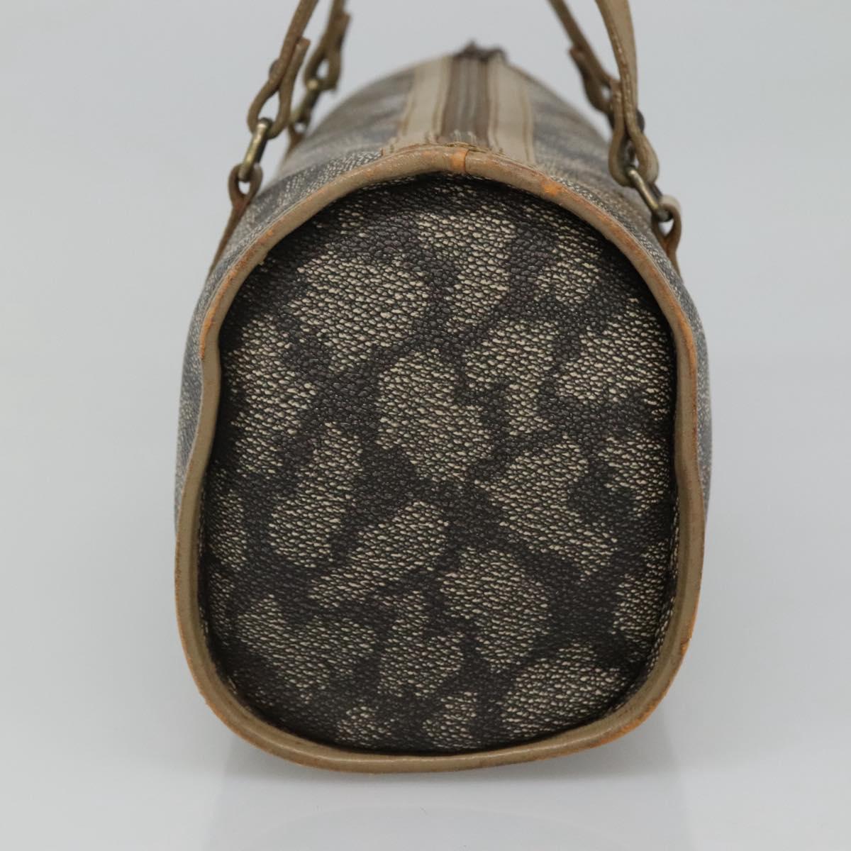 SAINT LAURENT Hand Bag Embossed Leather Gray Auth sw230