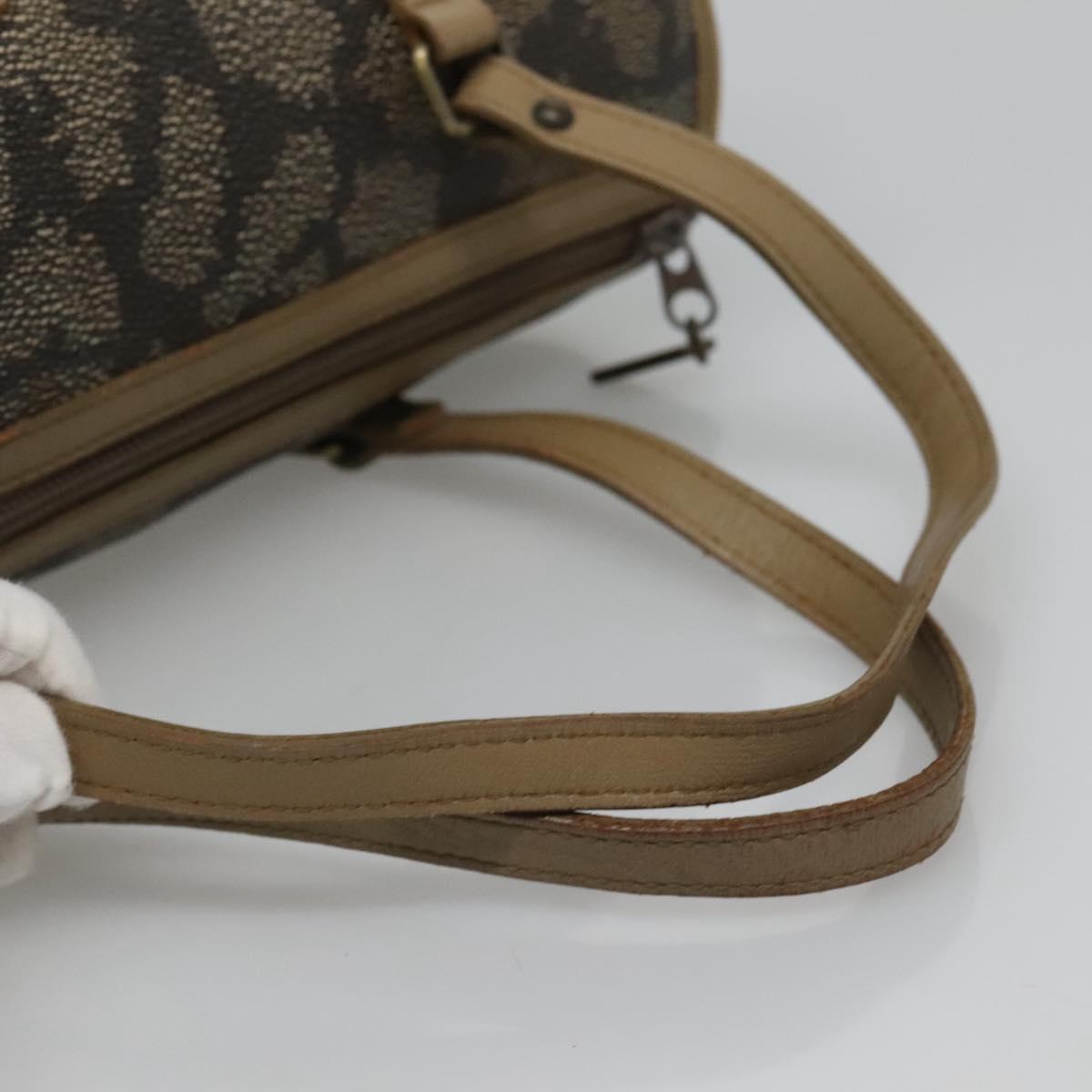 SAINT LAURENT Hand Bag Embossed Leather Gray Auth sw230