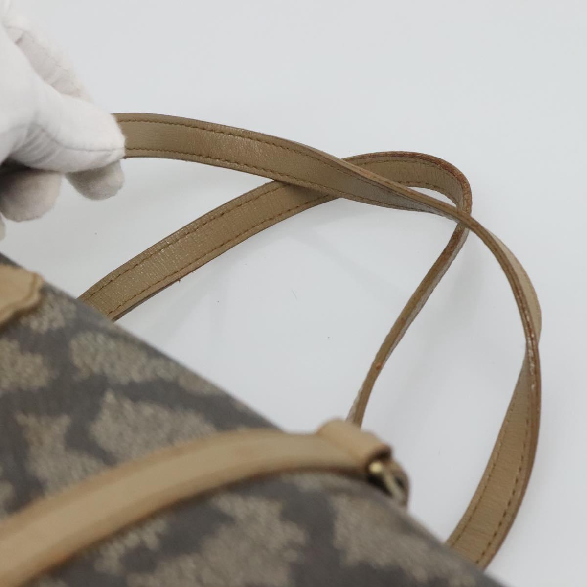 SAINT LAURENT Hand Bag Embossed Leather Gray Auth sw230