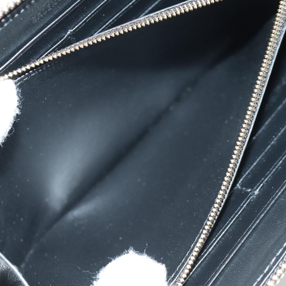 BALENCIAGA Neo Classic Continental Wallet Leather Black Gold 640115 Auth SW2301M