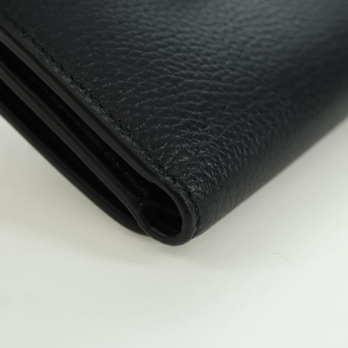 BALENCIAGA Trifold Wallet Leather Black Gold 655743 Auth SW2304M