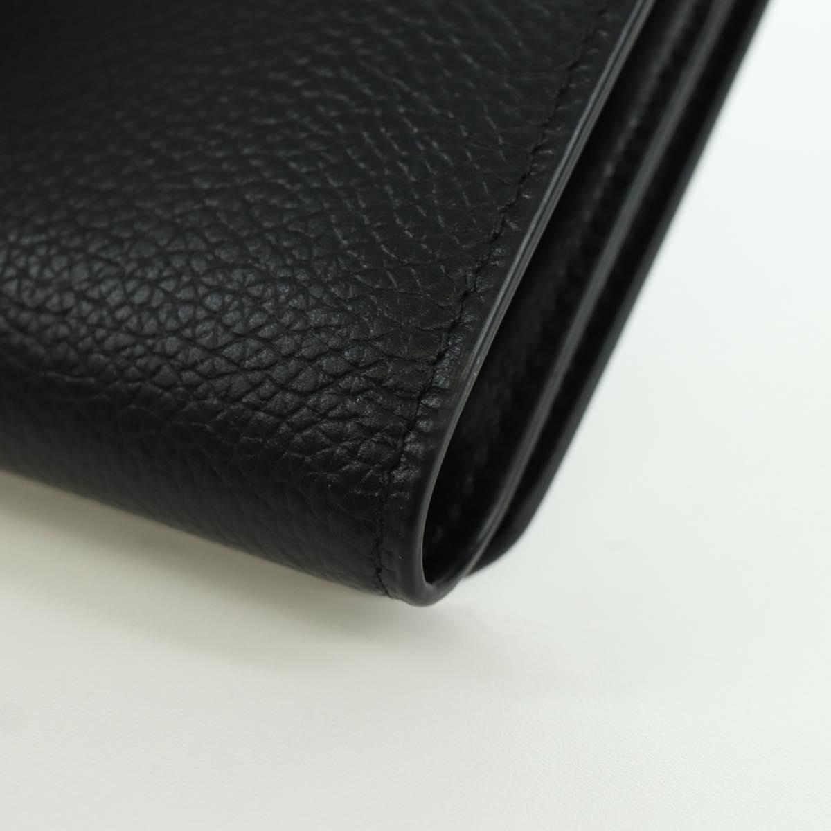 BALENCIAGA Trifold Wallet Leather Black Gold 655743 Auth SW2304M