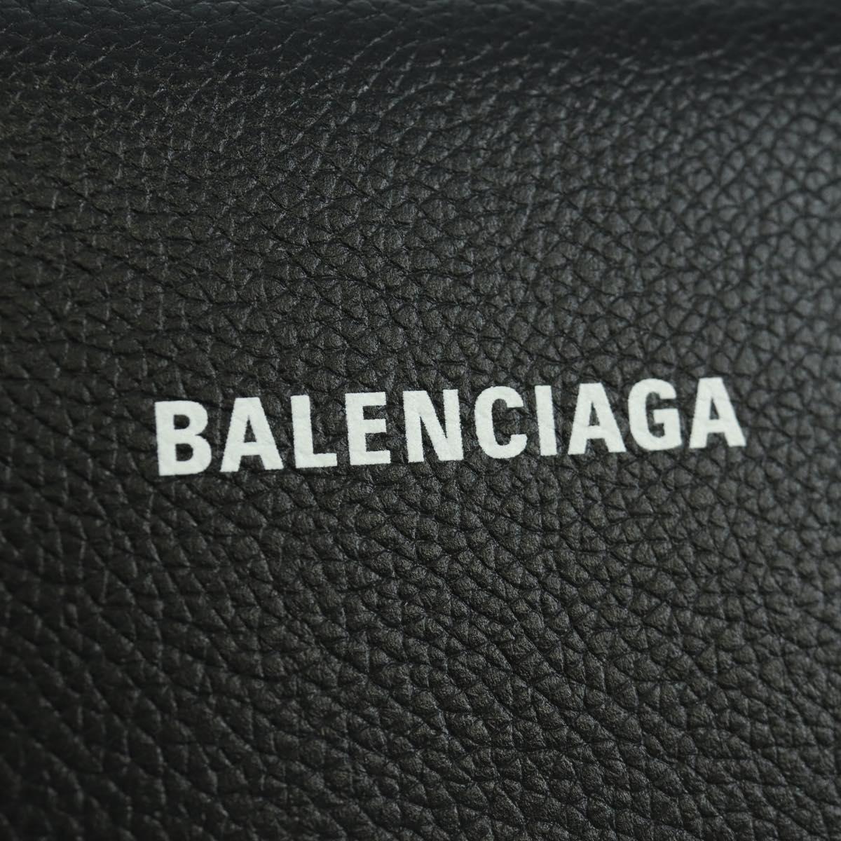 BALENCIAGA Trifold Wallet Leather Black Gold 655743 Auth SW2304M