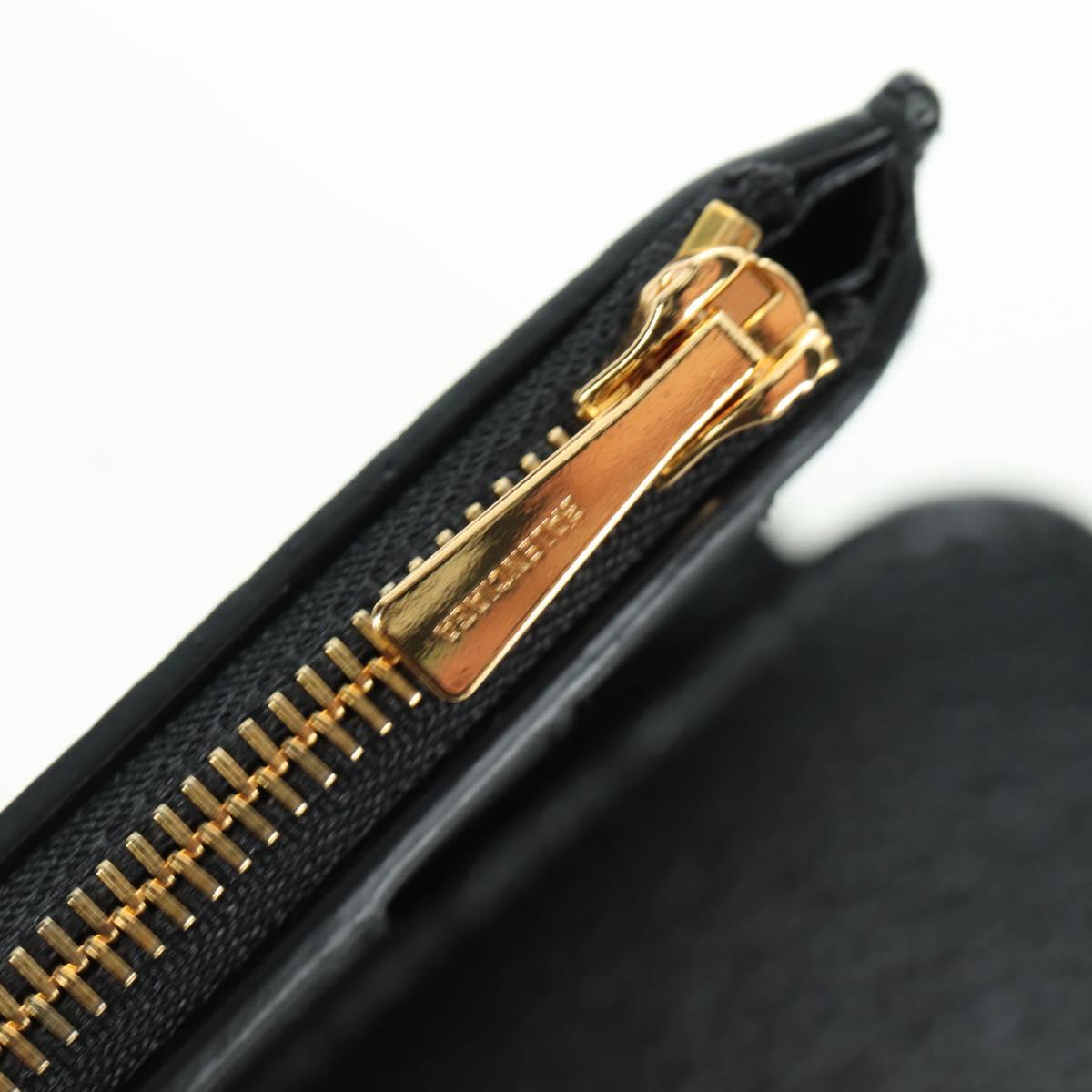 BALENCIAGA Trifold Wallet Leather Black Gold 655743 Auth SW2304M