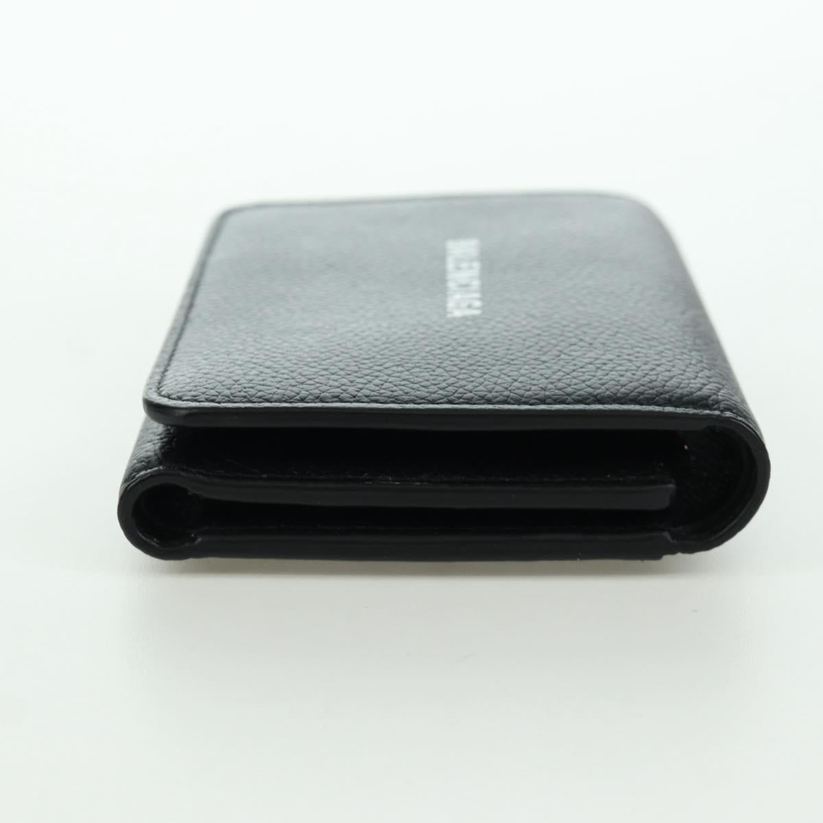 BALENCIAGA Trifold Wallet Leather Black Gold 655743 Auth SW2304M