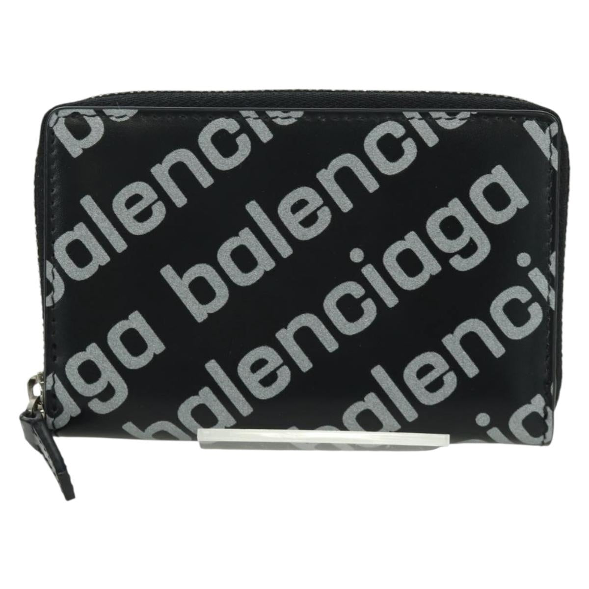 BALENCIAGA Coin Purse Leather Black 616911 Auth SW2306M
