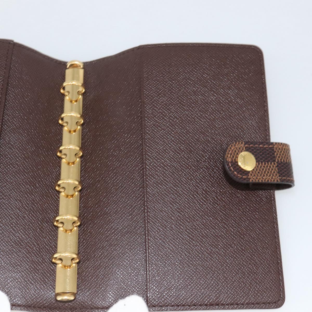 LOUIS VUITTON Damier Ebene Agenda PM Day Planner Cover R20700 LV Auth SW2309A
