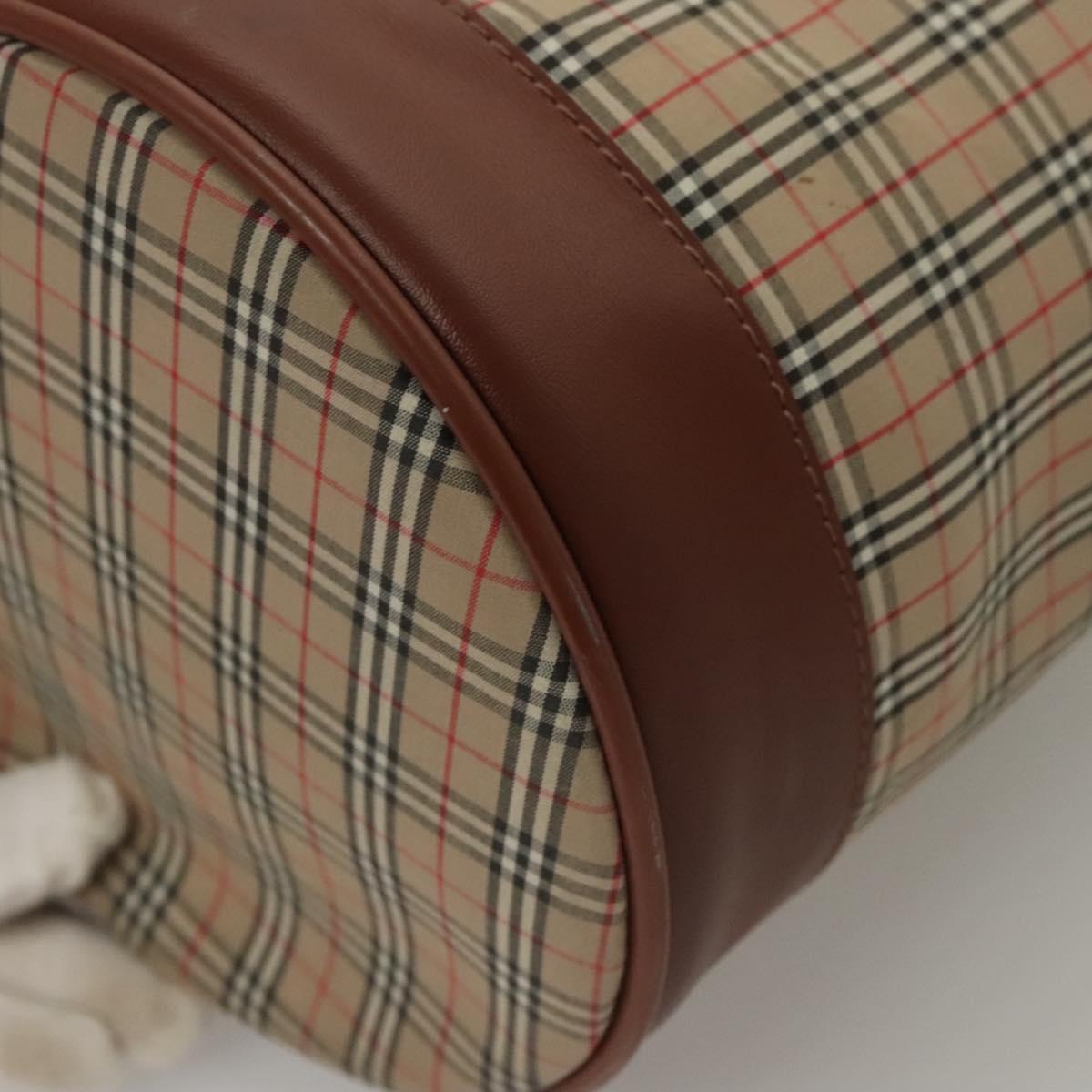 Burberrys Nova Check Shoulder Bag Canvas Beige Auth sw231