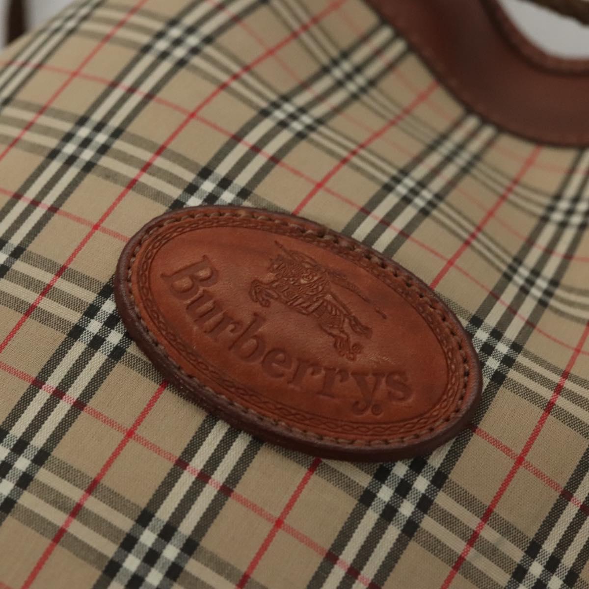 Burberrys Nova Check Shoulder Bag Canvas Beige Auth sw231