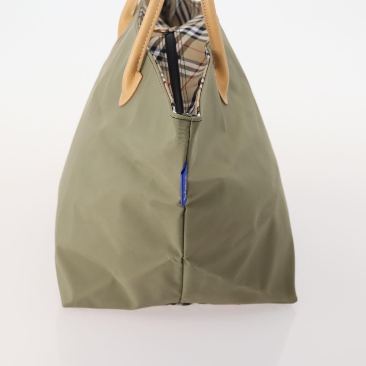 Burberrys Burberry Nova Check Hand Bag Nylon 4 Set Green Gray beige Auth SW2319