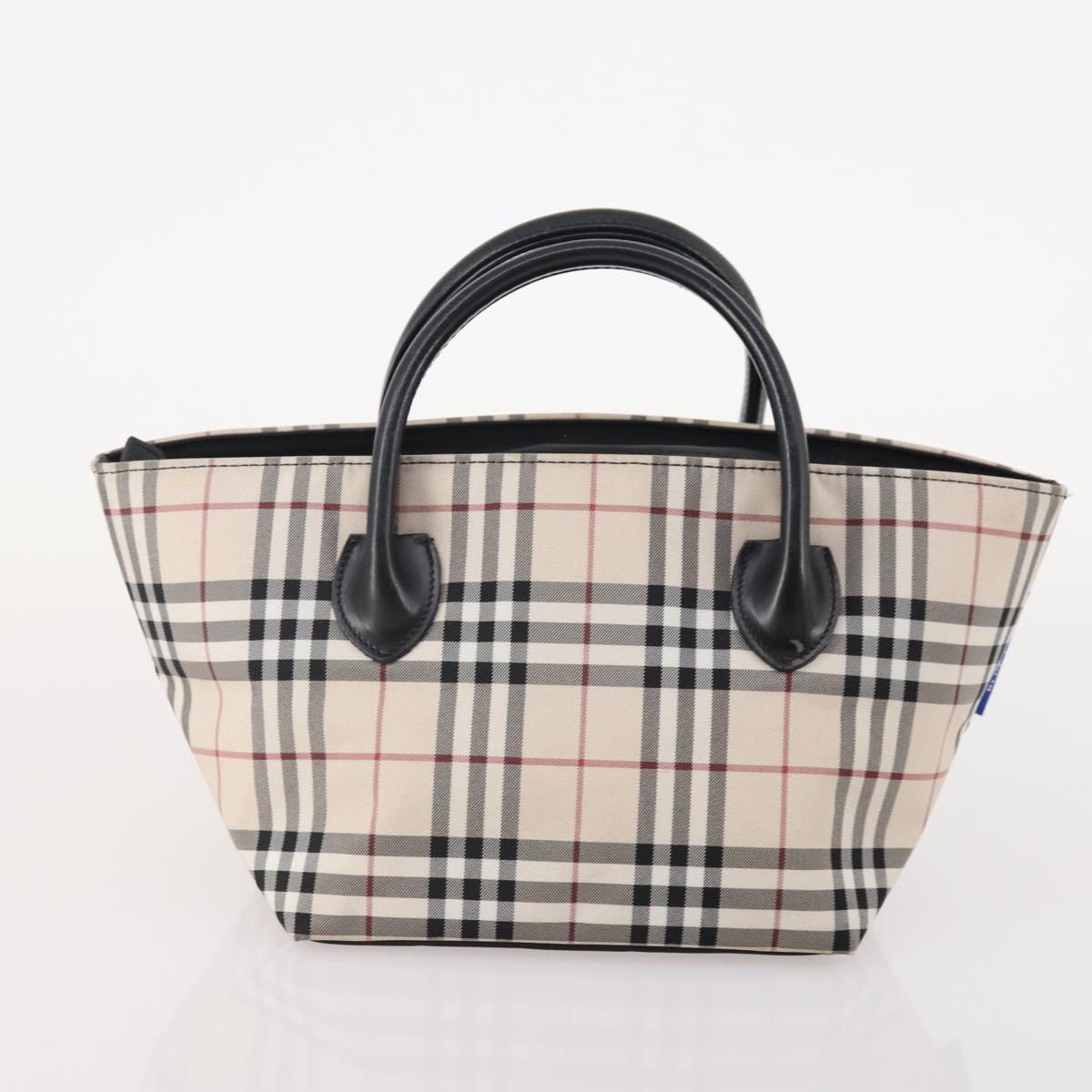 Burberrys Burberry Nova Check Hand Bag Nylon 4 Set Green Gray beige Auth SW2319