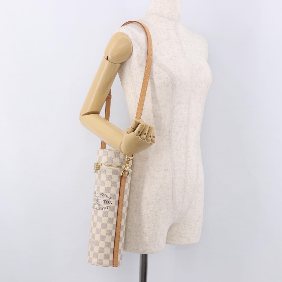 LOUIS VUITTON Damier Azur Bottle Holder Porte Boutille Bag GI0373 Auth SW2336SAM