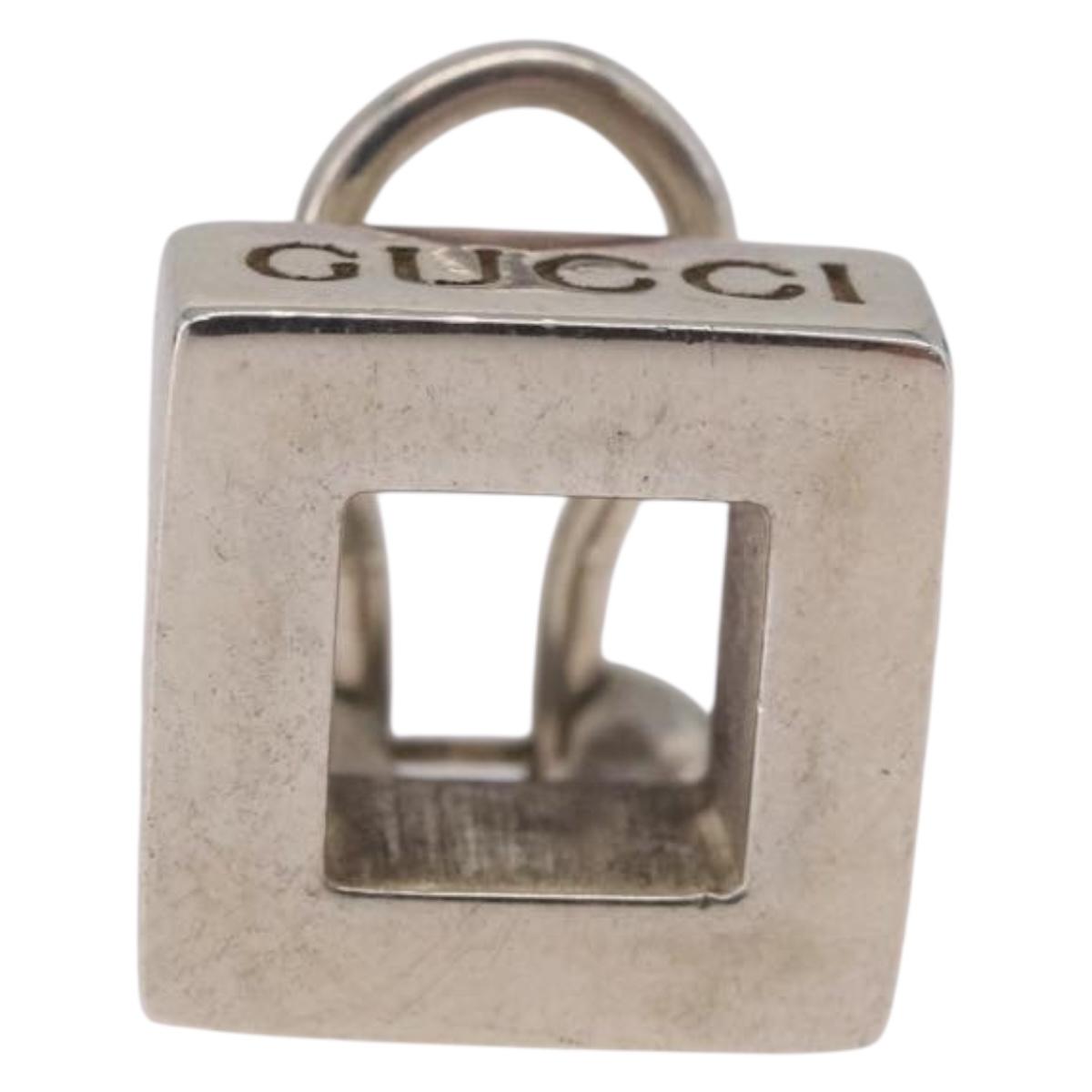 GUCCI Pierce Earring Ag925 Silver Auth SW2338V