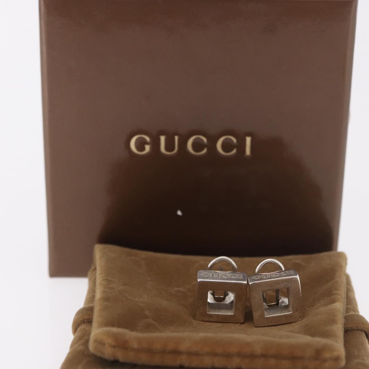 GUCCI Pierce Earring Ag925 Silver Auth SW2338V