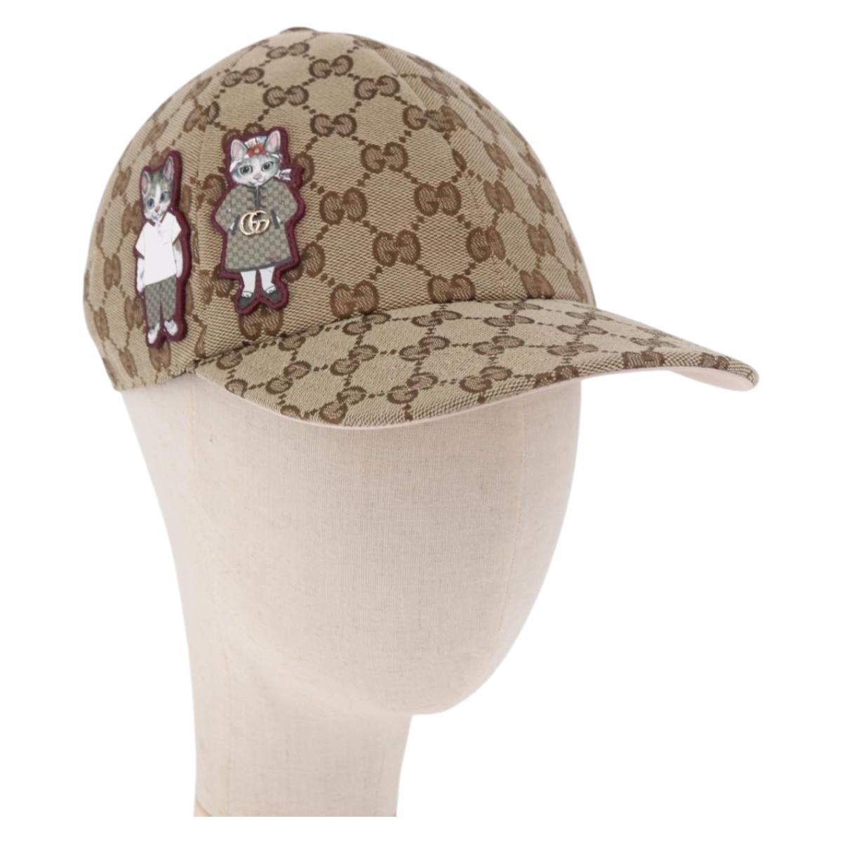 GUCCI GG Canvas Yuko Higuchi Cap Beige 847862 Auth SW2340SAM