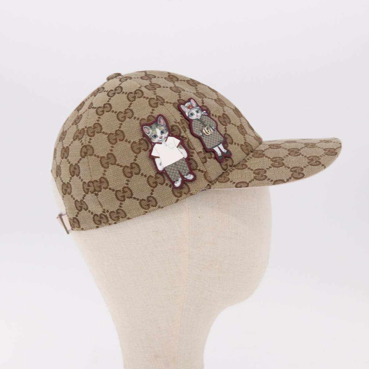 GUCCI GG Canvas Yuko Higuchi Cap Beige 847862 Auth SW2340SAM
