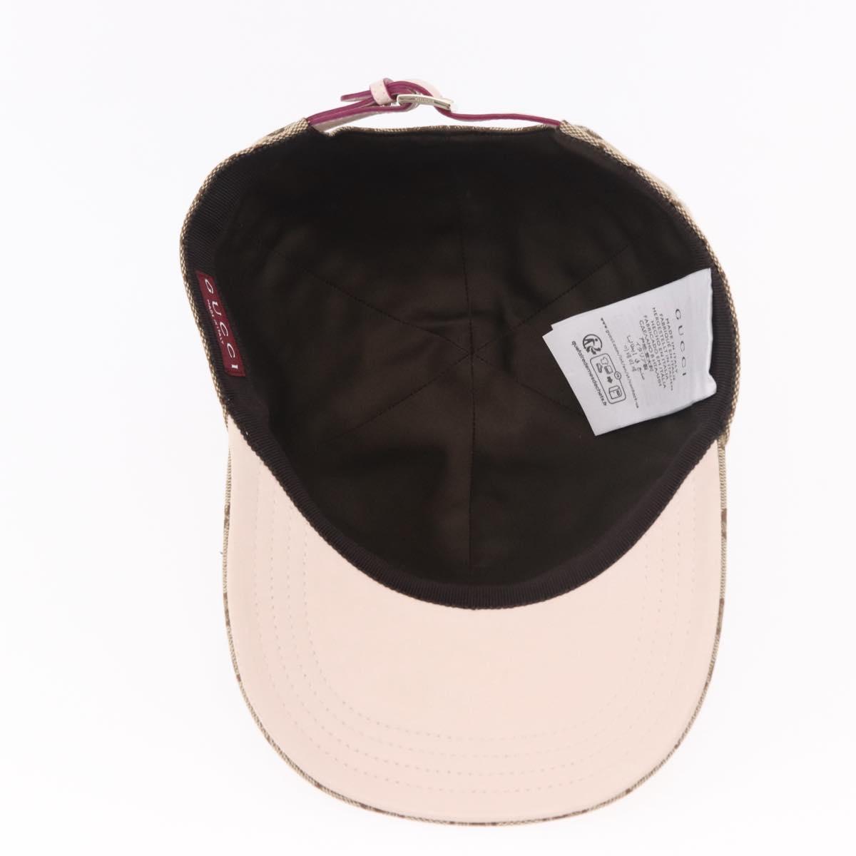 GUCCI GG Canvas Yuko Higuchi Cap Beige 847862 Auth SW2340SAM