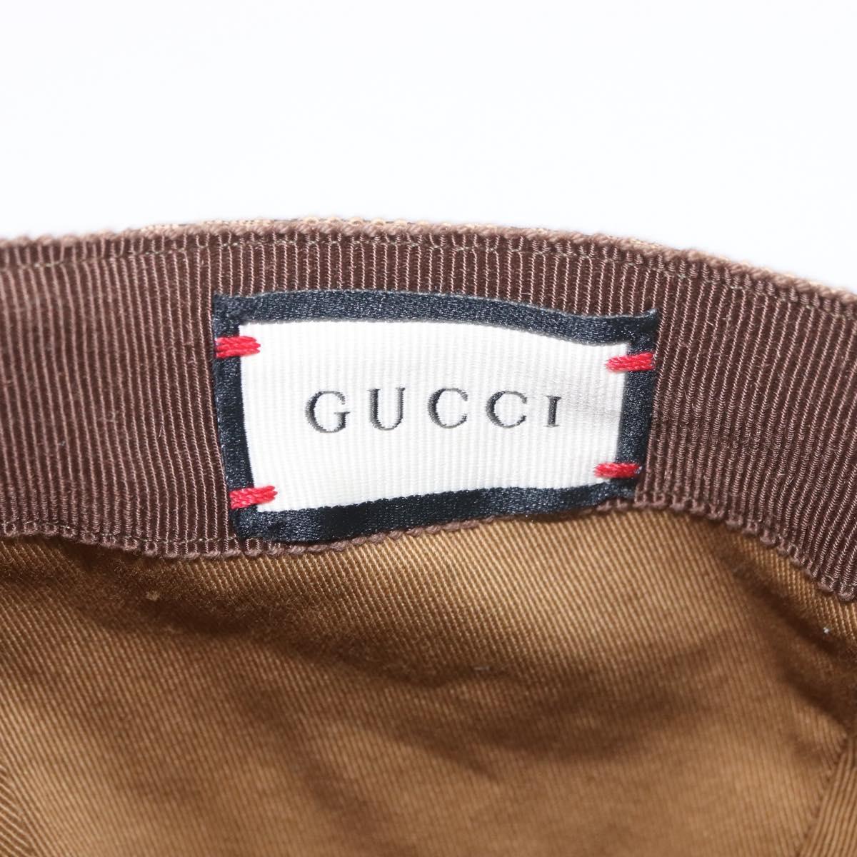 GUCCI GG Canvas Cap Beige 576253 Auth SW2342V