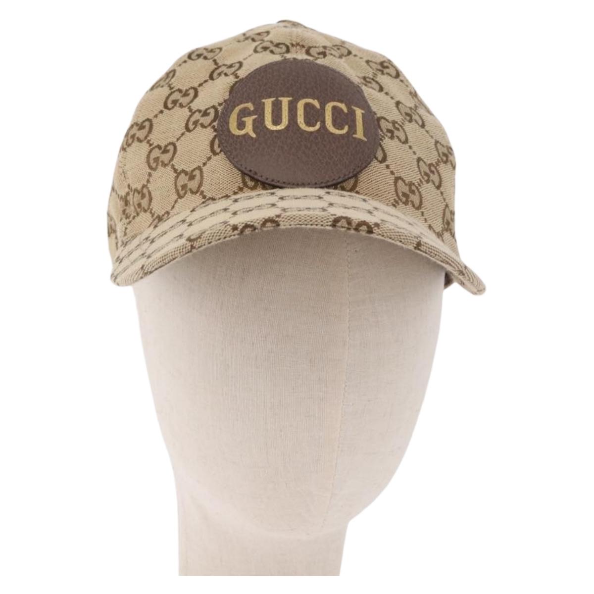 GUCCI GG Canvas Cap Beige 576253 Auth SW2342V