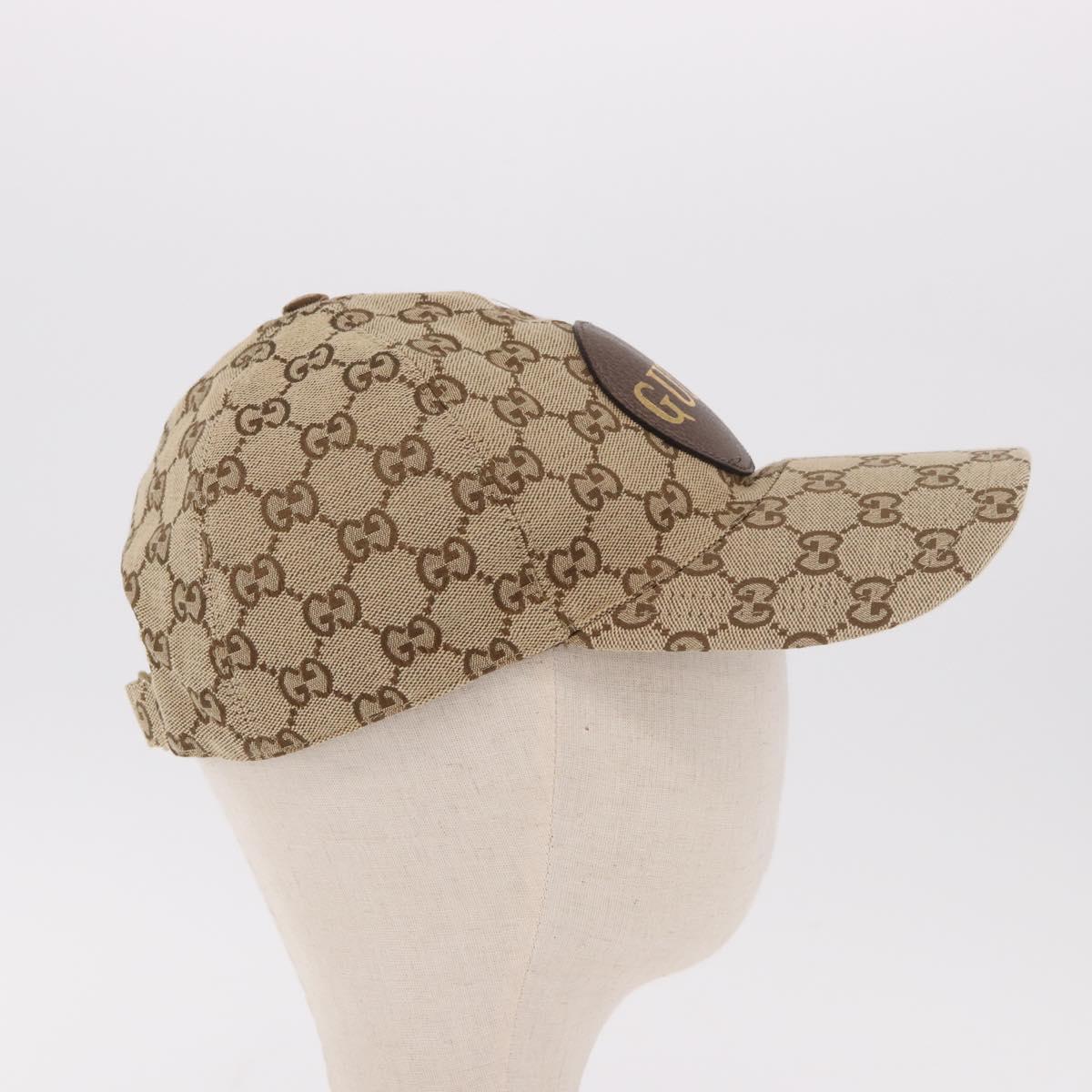 GUCCI GG Canvas Cap Beige 576253 Auth SW2342V