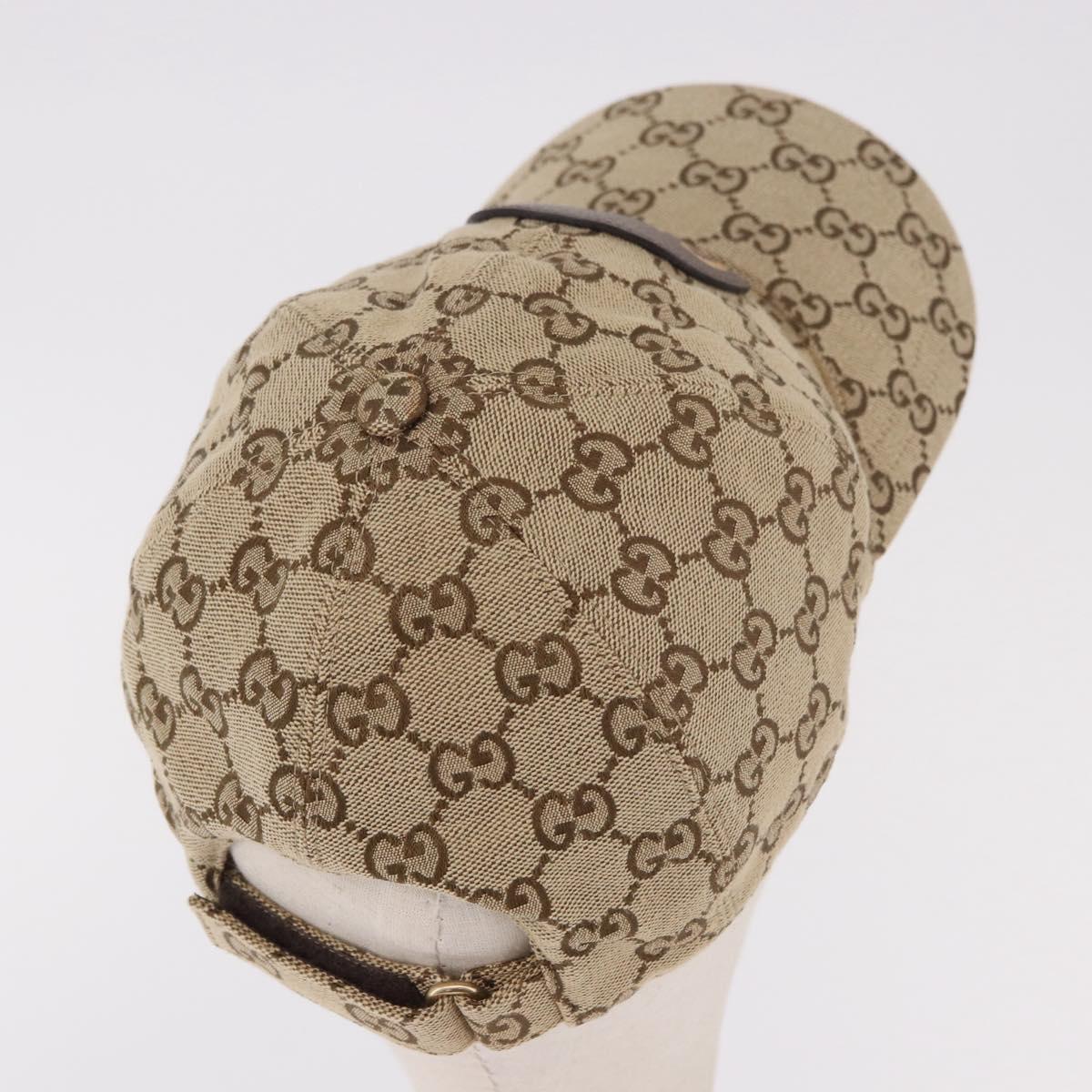 GUCCI GG Canvas Cap Beige 576253 Auth SW2342V