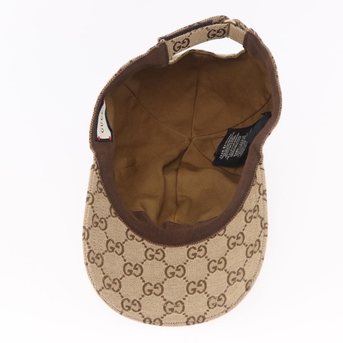 GUCCI GG Canvas Cap Beige 576253 Auth SW2342V