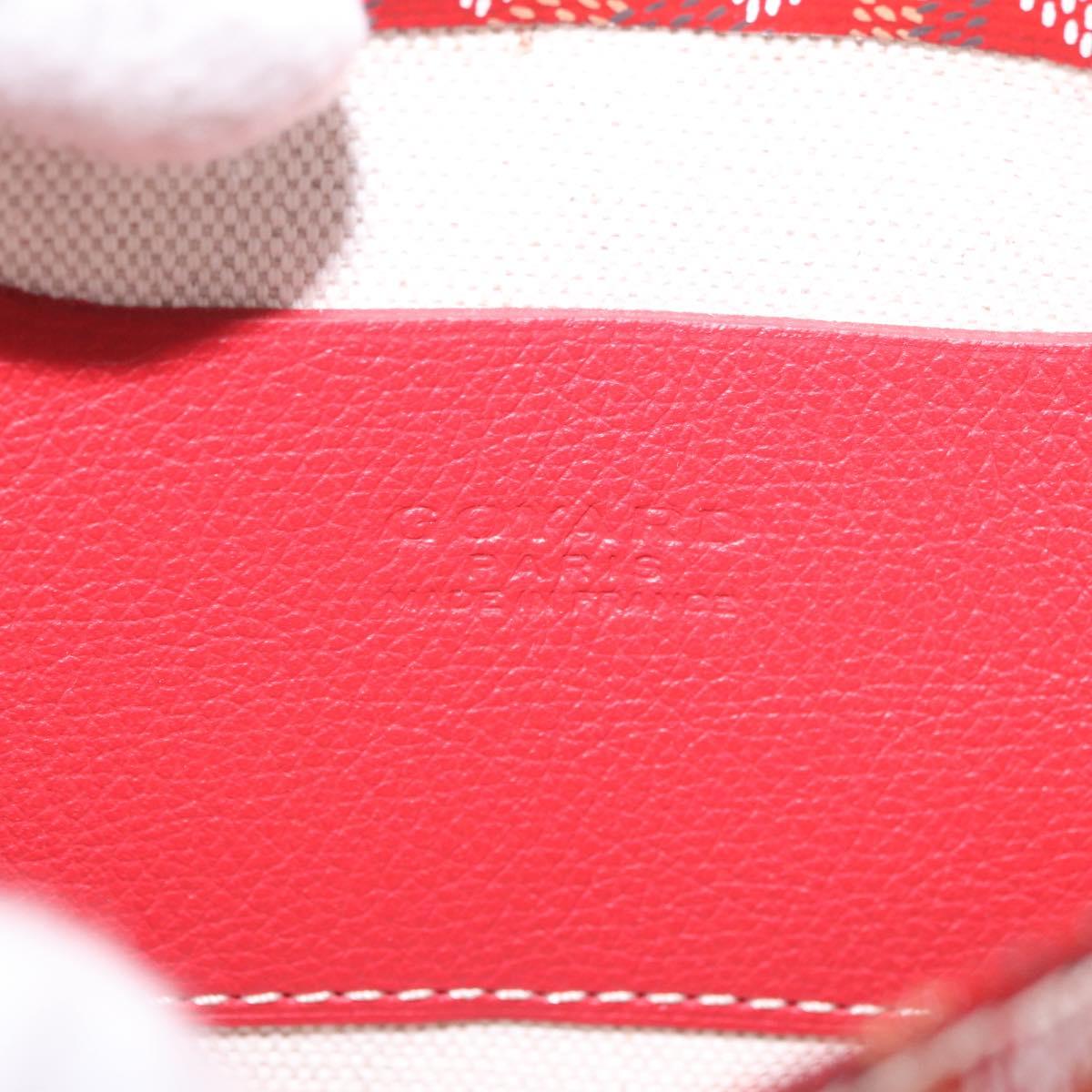 GOYARD Herringbone Shoulder Bag PVC Red Silver Auth SW2347SM