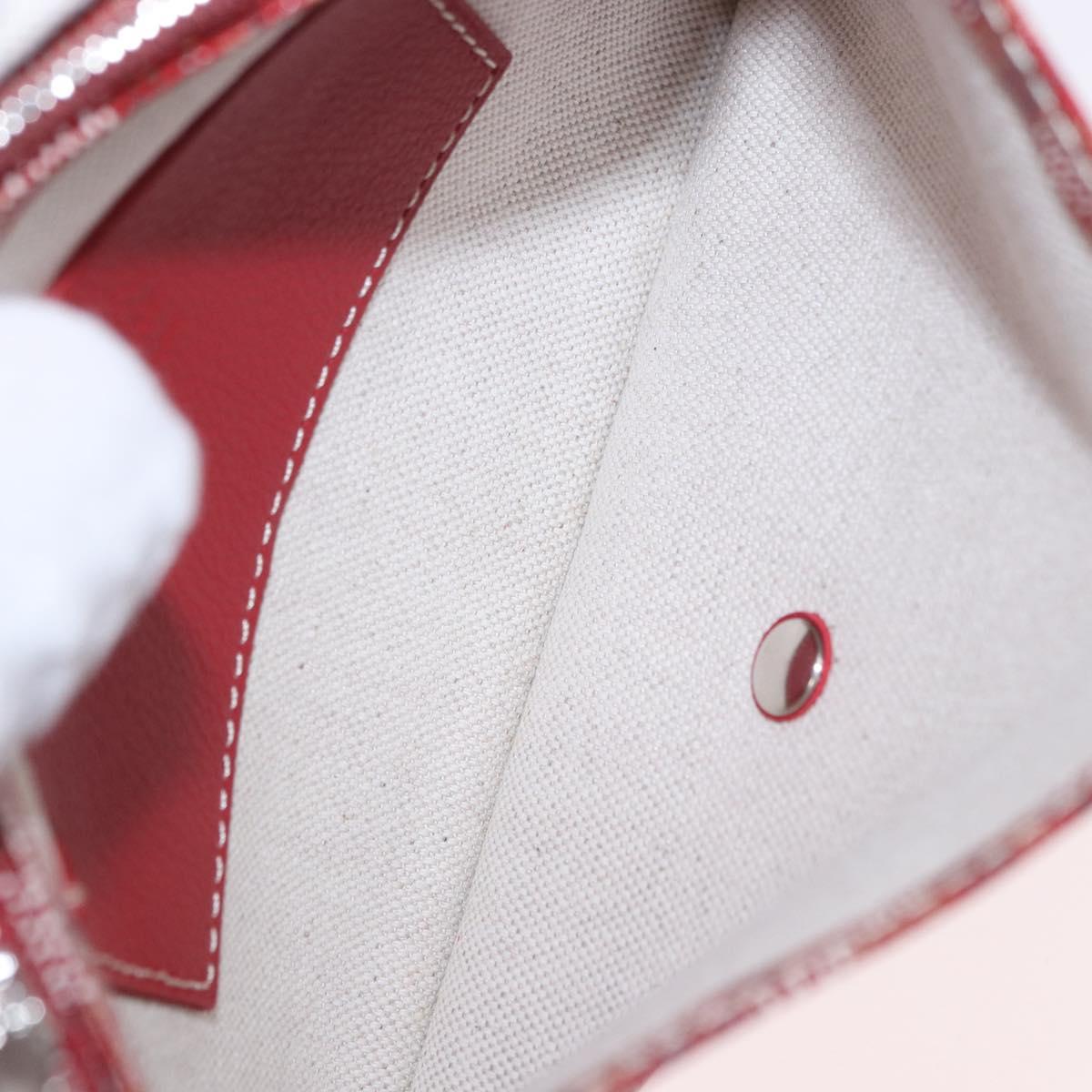 GOYARD Herringbone Shoulder Bag PVC Red Silver Auth SW2347SM