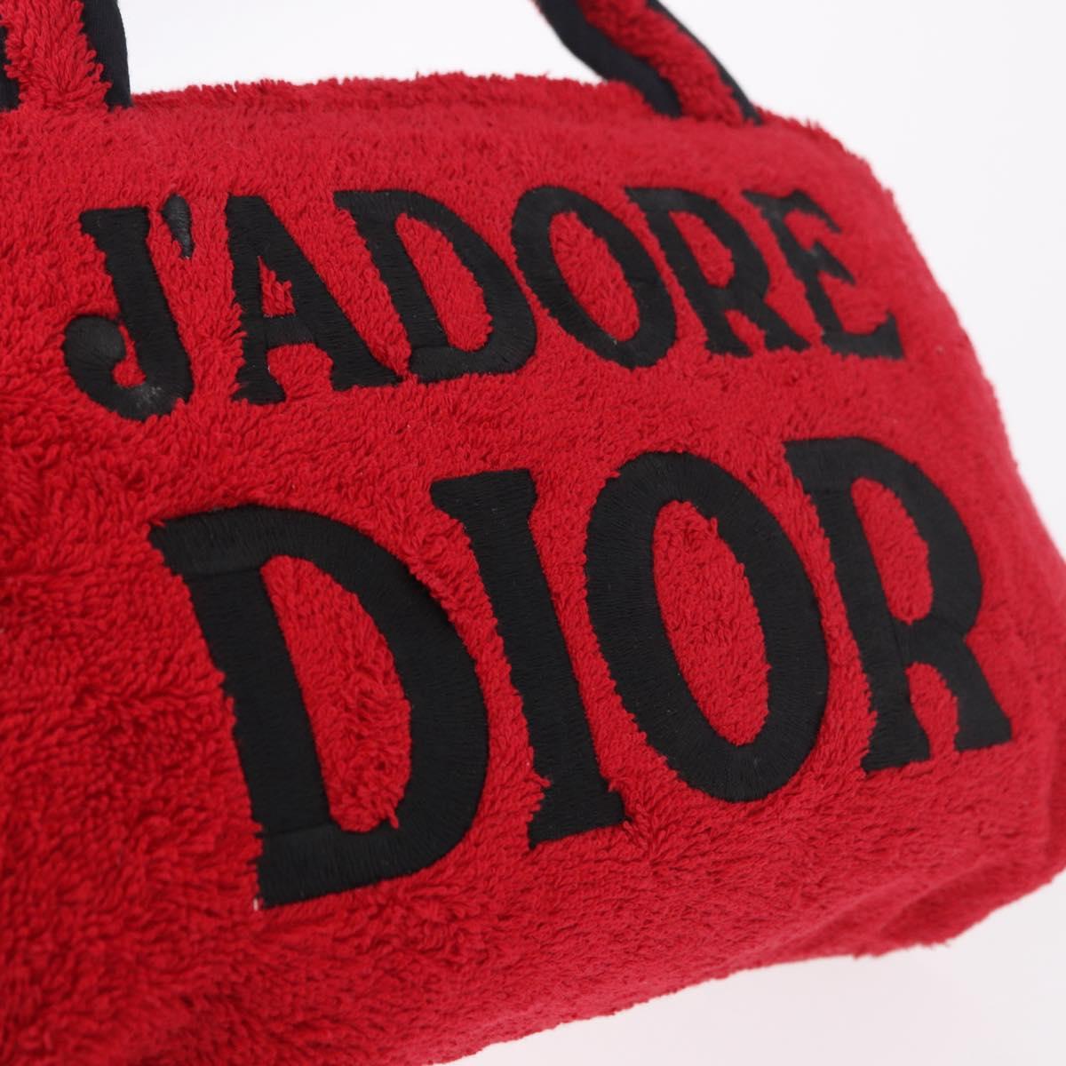 Christian Dior Hand Bag Pile Red Auth SW2351V