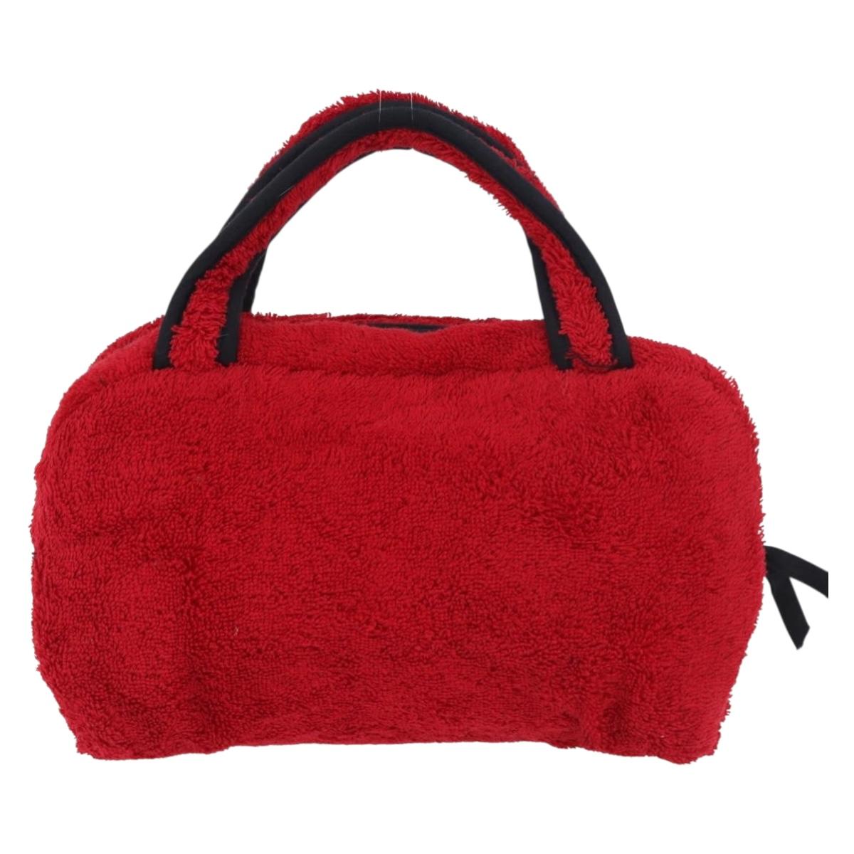 Christian Dior Hand Bag Pile Red Auth SW2351V