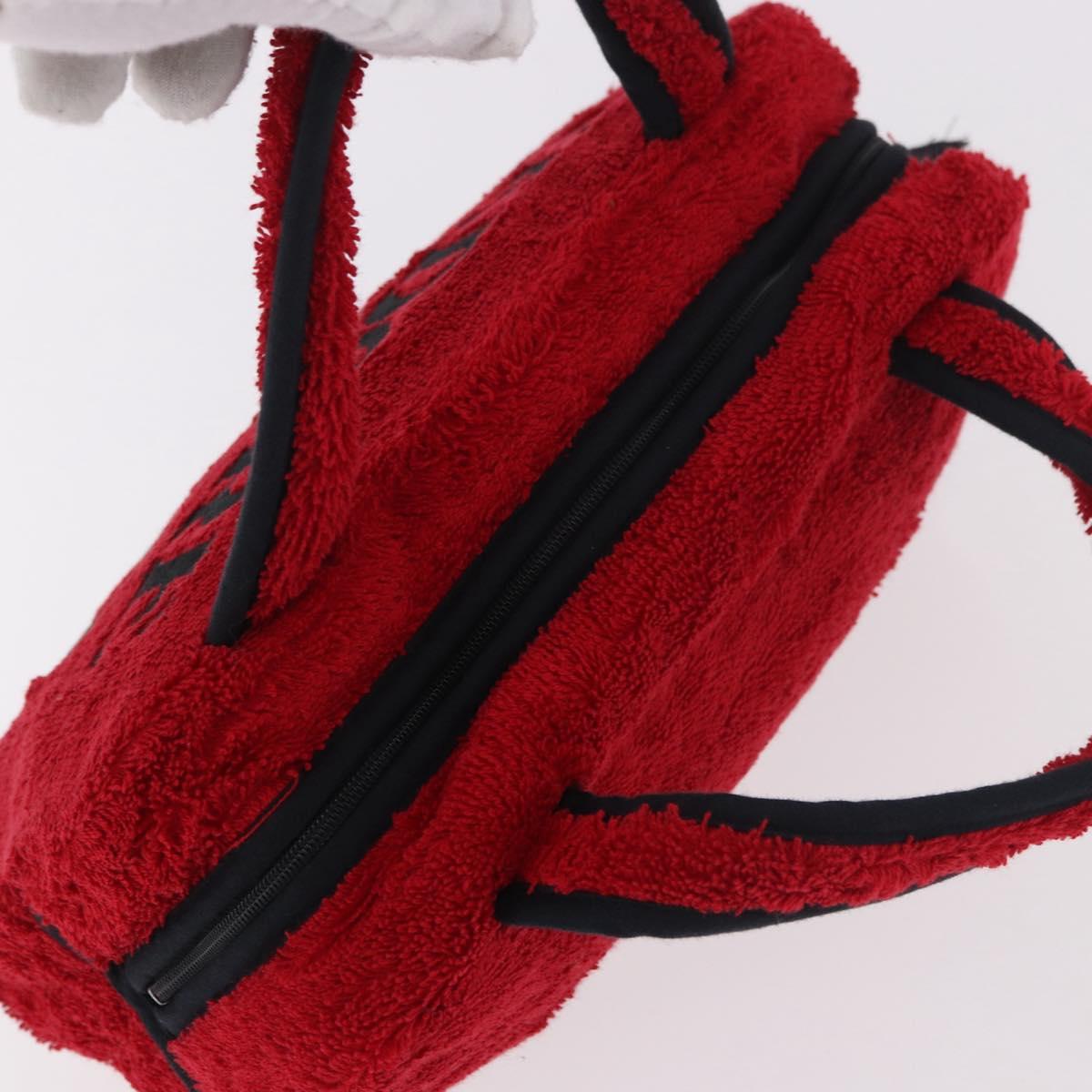 Christian Dior Hand Bag Pile Red Auth SW2351V