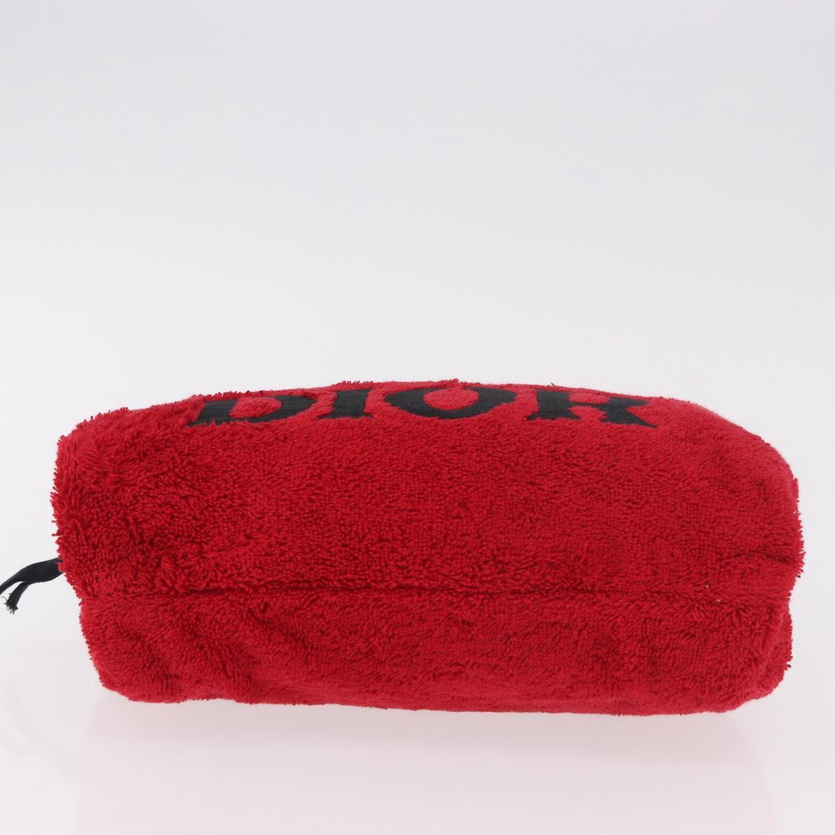 Christian Dior Hand Bag Pile Red Auth SW2351V