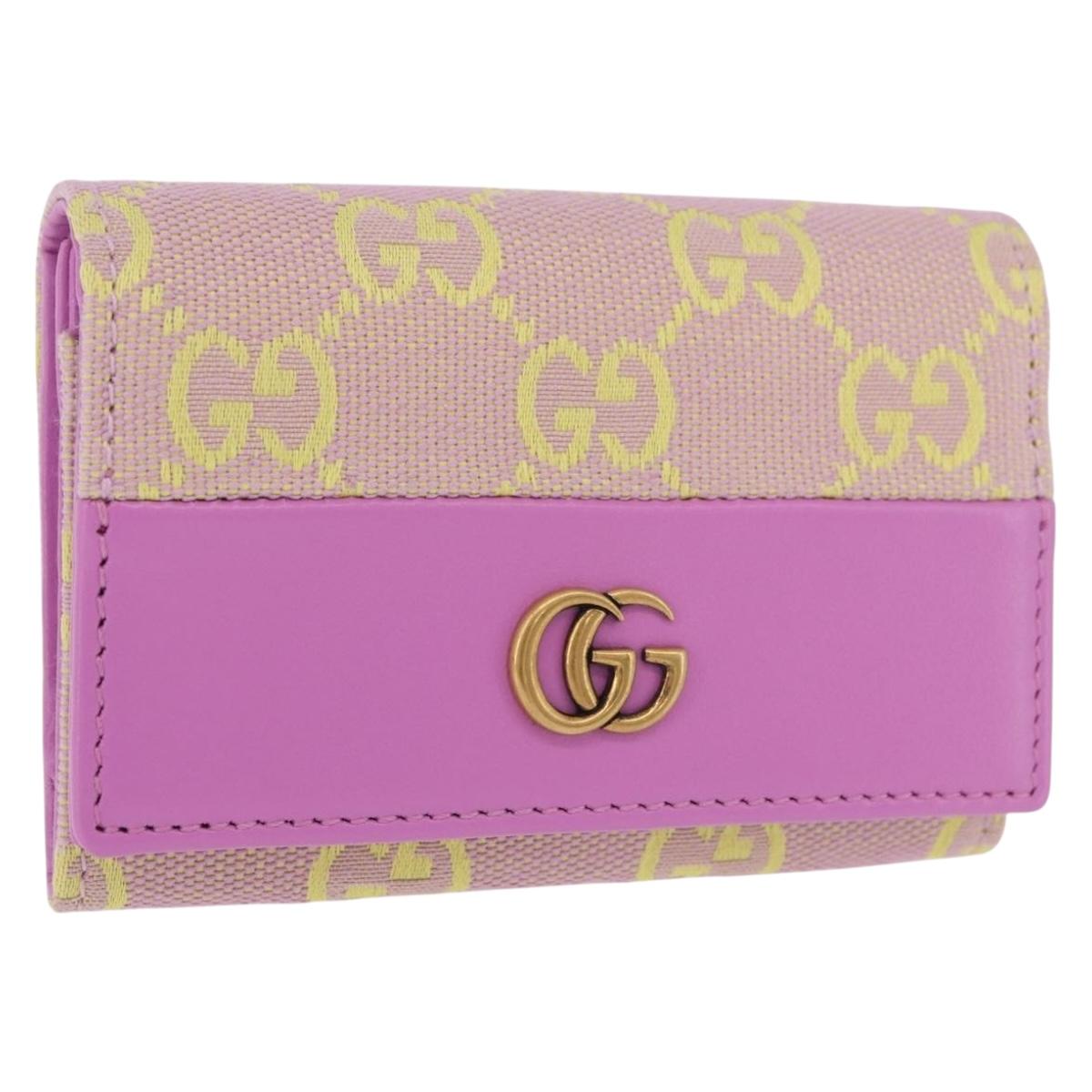 GUCCI GG Canvas Card Case Purple 783120 Auth SW2352SM