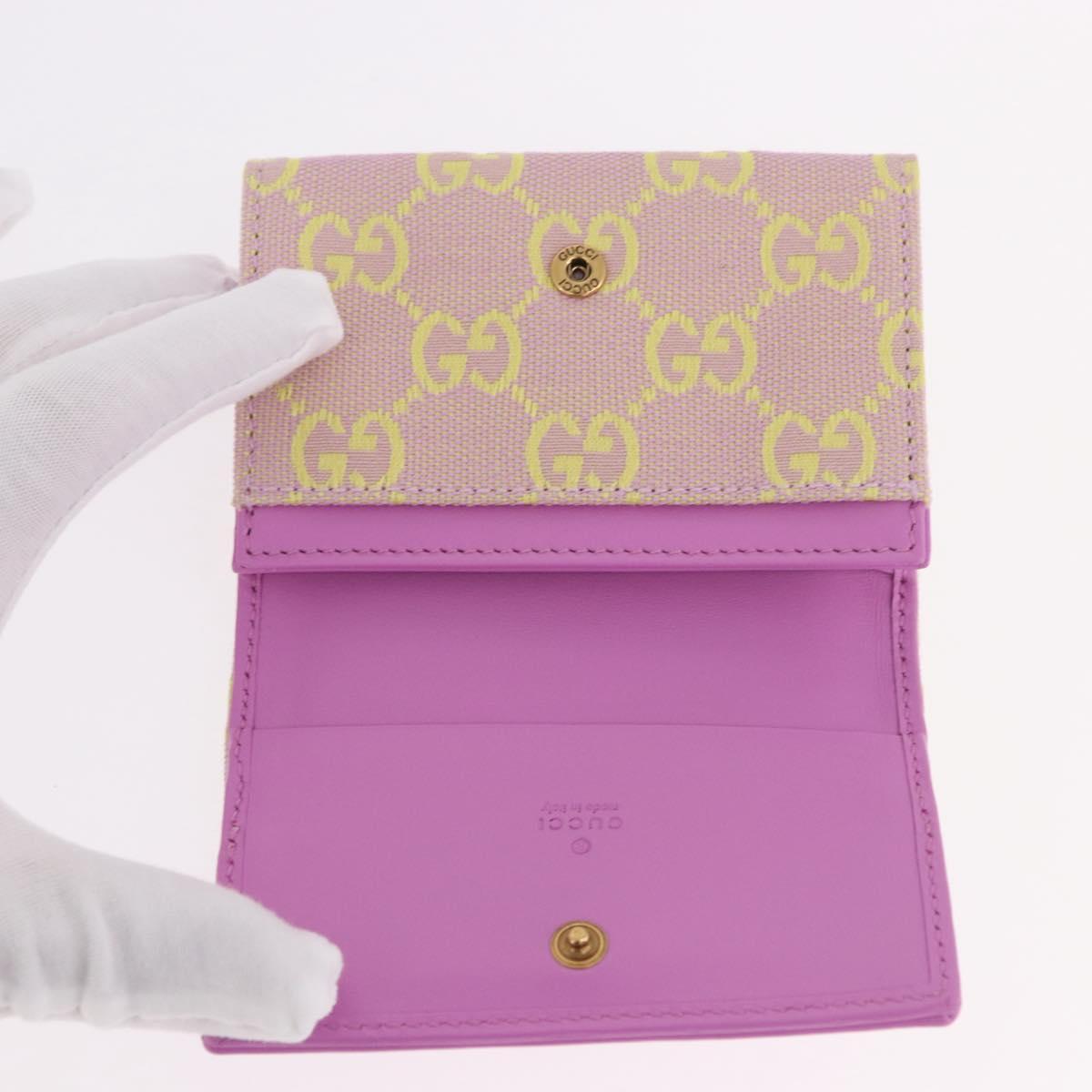 GUCCI GG Canvas Card Case Purple 783120 Auth SW2352SM