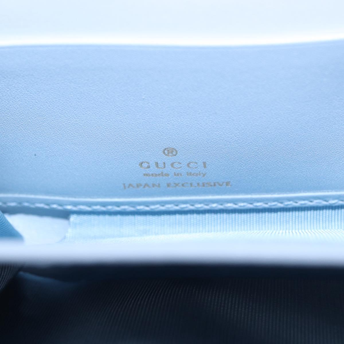GUCCI Yuko Higuchi Zip Around Wallet Japan Leather Blue 847918 Auth SW2354SM