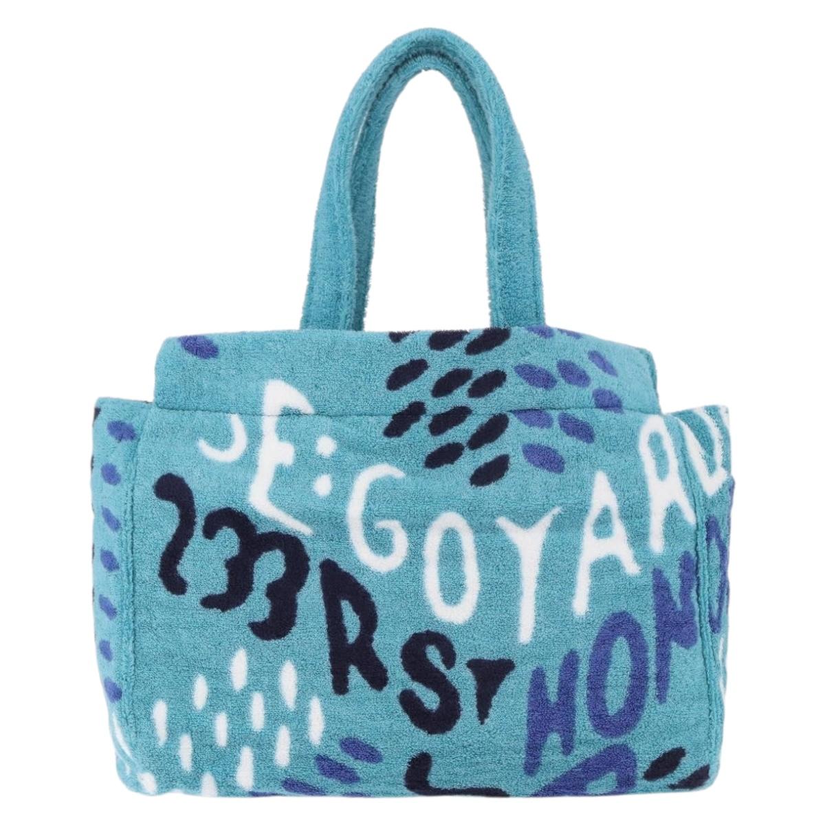 GOYARD Terry Eponge Bag Limited Edition Bag Pile Turquoise Blue Auth SW2357SM