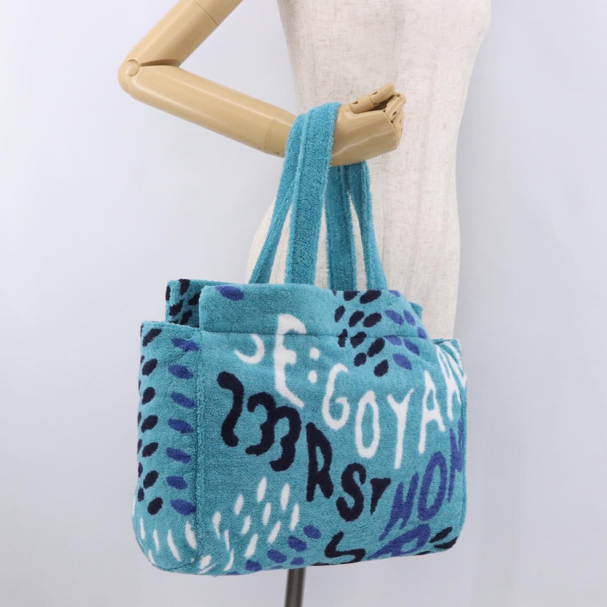 GOYARD Terry Eponge Bag Limited Edition Bag Pile Turquoise Blue Auth SW2357SM